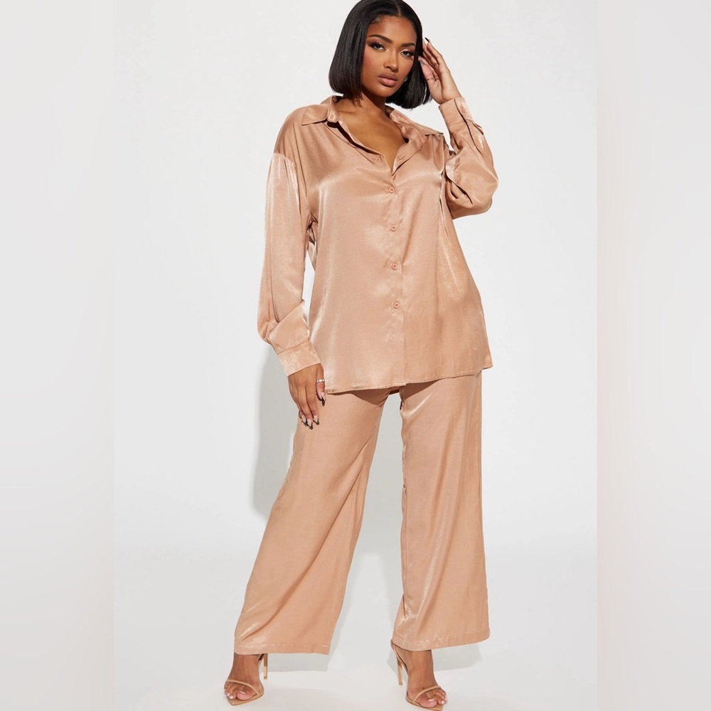 Staying With You Satin Pant Set